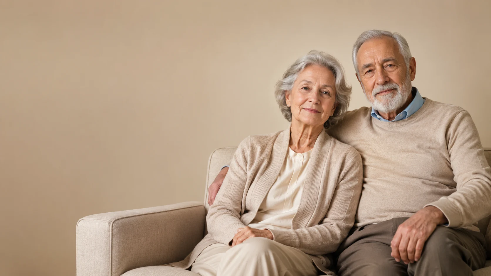 Pareja sénior en su hogar